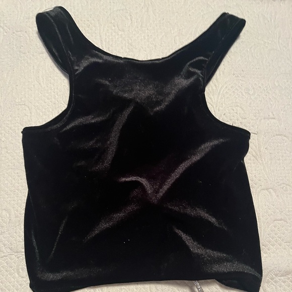 Velvet Black Crop Top - Picture 2 of 2